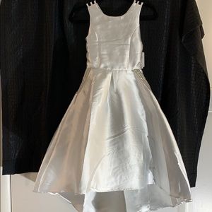 Girls size 12 dress white with rhinestone